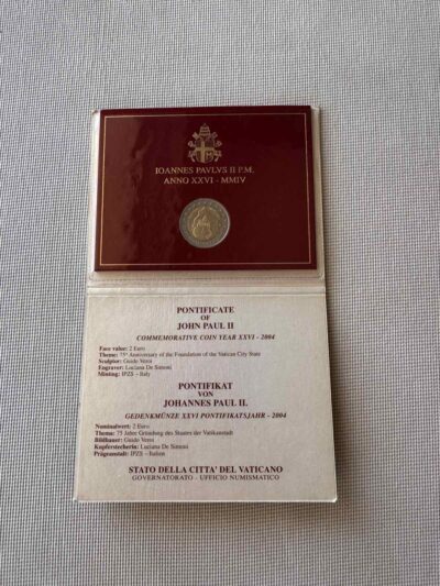 2004 (VA) – 75th Anniversary of the Foundation of the Vatican City State (coincard)