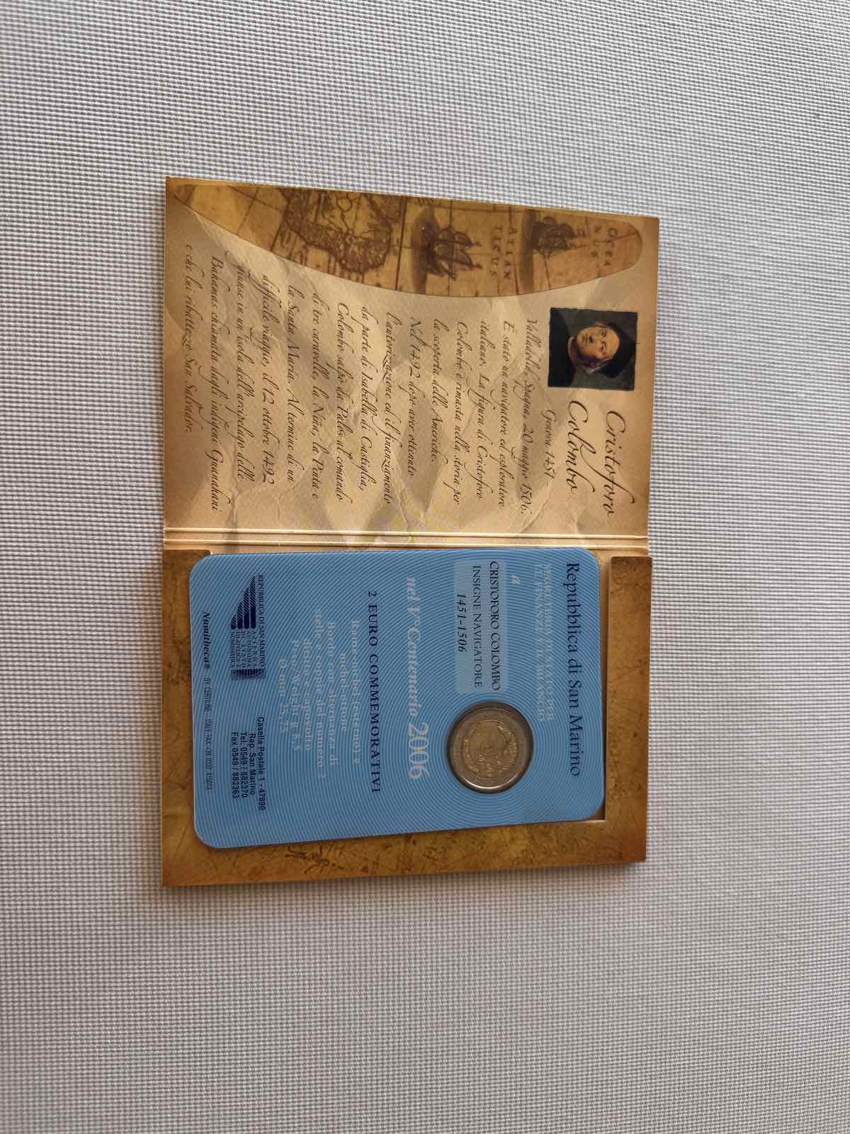 2006 (SM) - 500th Anniversary of the Death of Christopher Columbus (COINCARD) - Image 2