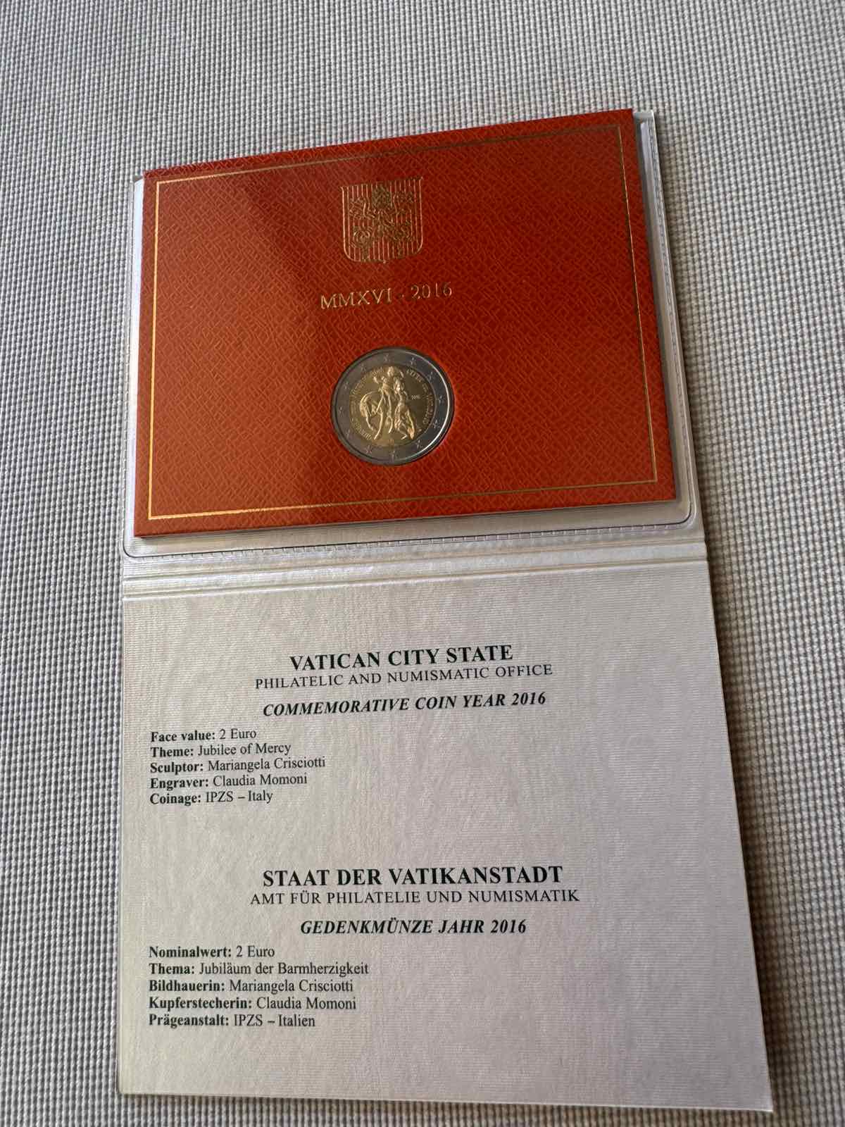 2016 (VA) - Jubilee of Mercy (Coincard) - Image 4