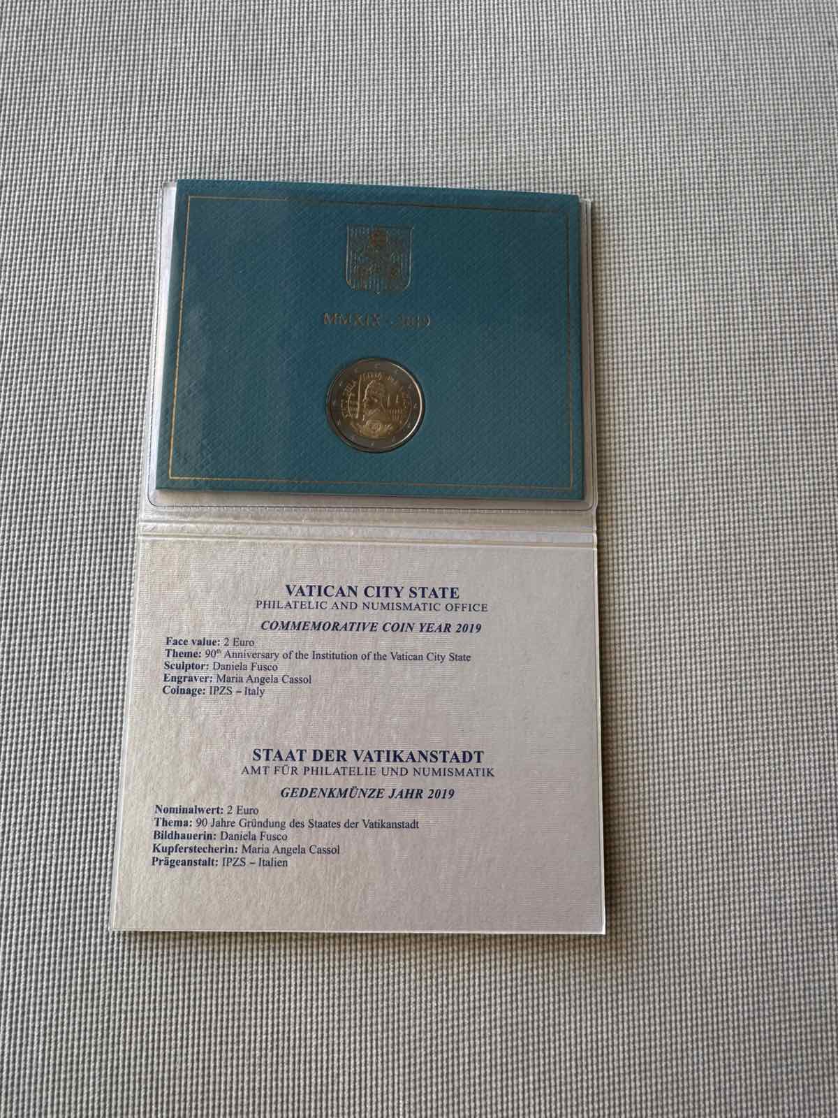 2019 (VA) - 90th Anniversary of the Foundation of the Vatican City State (Coincard)