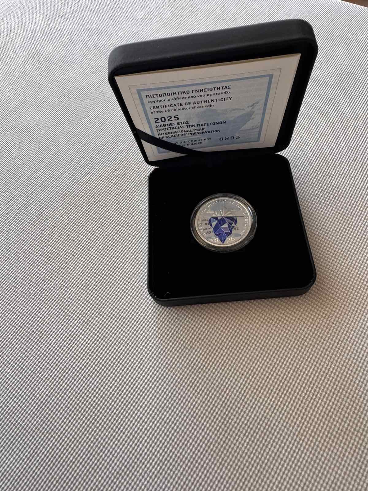 Greece Silver Coins 6 euro 2025 Glaciers