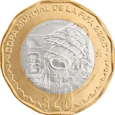 Mexico - 20 Peso - FIFA World Cup 2026 - Mexico Monterrey - Copper/Nickel - Proof - 2026
