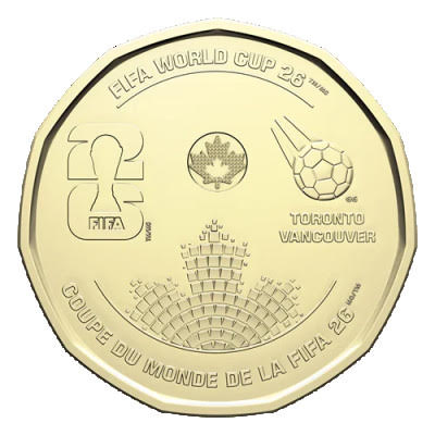 Canada - 25 Dollar - FIFA - $1 Non-Colourized Special Wrap Roll - Copper/Nickel -